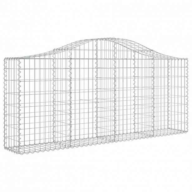 vidaXL Klenutý gabionový koš 200 x 30 x 80/100 cm pozinkované železo
