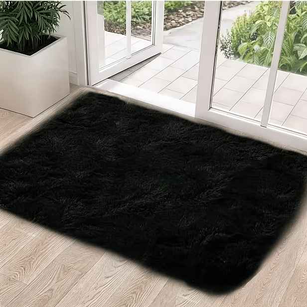 TEMU 1 ks Měkký a pohodlný koberec s dlouhým vlasem vhodný do obývacího pokoje, ložnice a na balkon. Omyvatelný, snadno se udržuje.