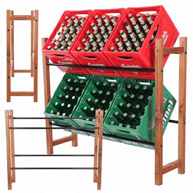 Regál na pivní nápojové boxy Stojan na transportéry Kovové Tyče Eko