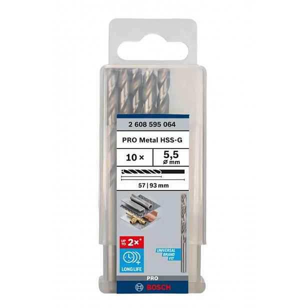 Bosch - Sada vrtáků do kovu, 5,5x93 mm, 10 ks 2608595064