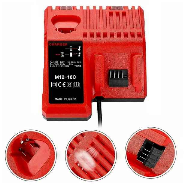 Dvojitá náhradní nabíječka pro Milwaukee M12-18C M12 M14 M18