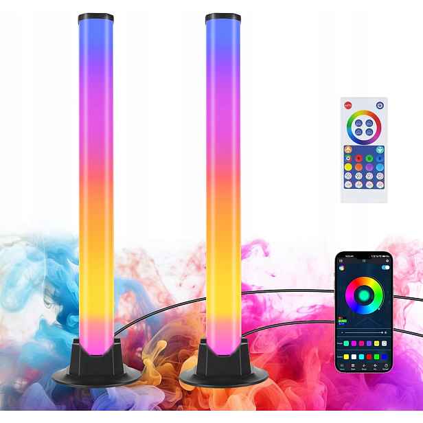 Led světelná lišta, 2 kusy, Rgb hudební světla, 16 milionů barev