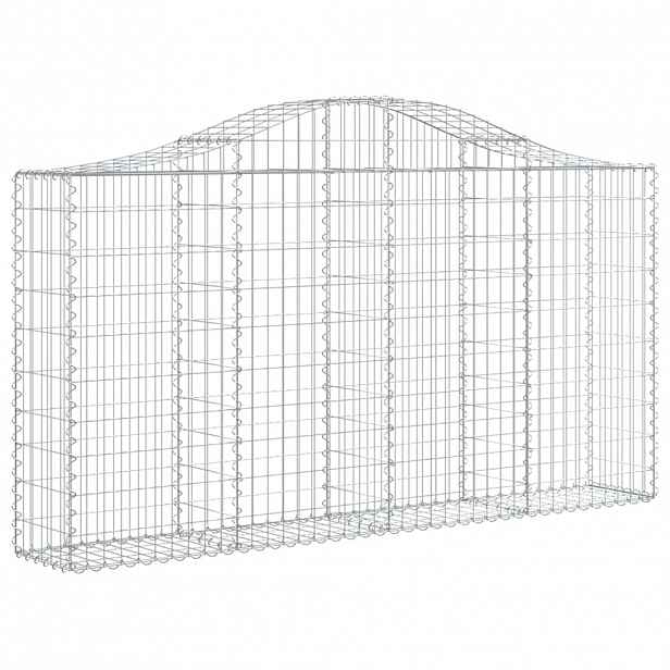 vidaXL Klenutý gabionový koš 200 x 30 x 100/120 cm pozinkované železo