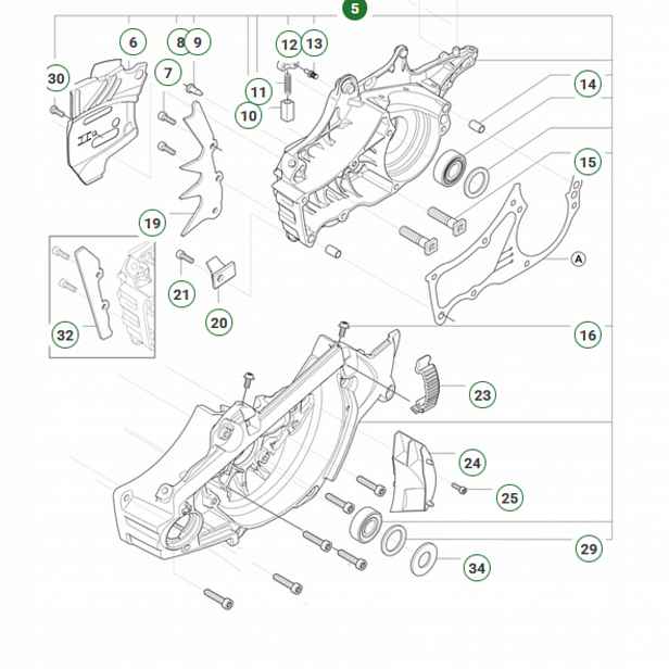 Kryt Podstavec motoru Kliková skříň Karter Husqvarna 560Xp 560XPG