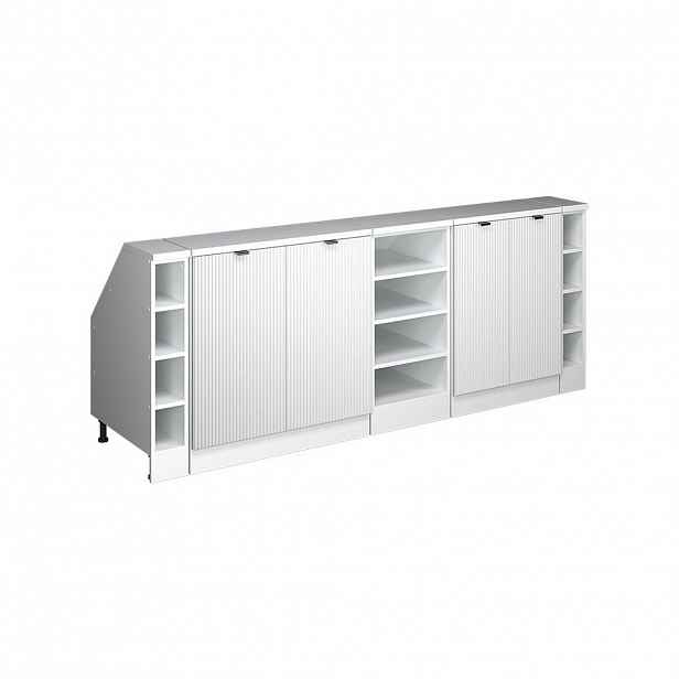 Vicco ŠATNÍ SESTAVA PRO ŠIKMÉ STŘECHY Rion Bílé zvlnění 210 cm Sada 5 korpusů skříně hloubka 60 cm