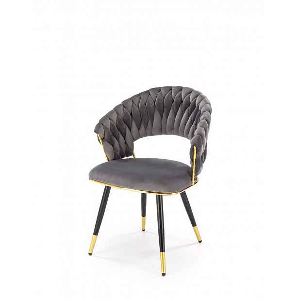 Židle K551, šedá, velvet