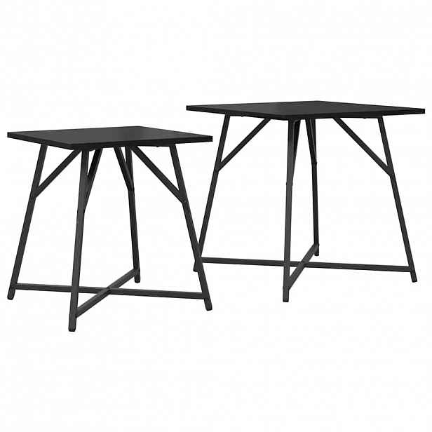 vidaXL Sada odkládacích stolků 2 ks Černý dub 50 x 50 x 50 cm