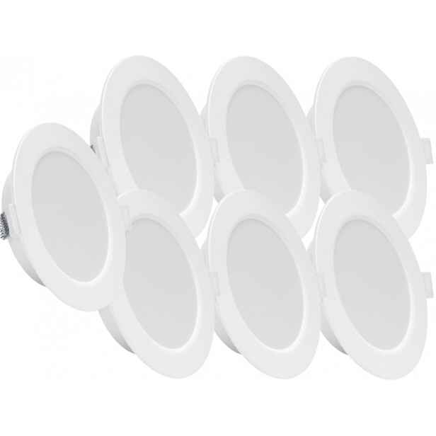 7x Led zapuštěná stropní lampa 6W Slim, teplá, plochý podomítkový panel