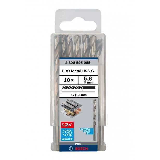 Bosch - Sada vrtáků do kovu, 5,8x93 mm, 10 ks 2608595065