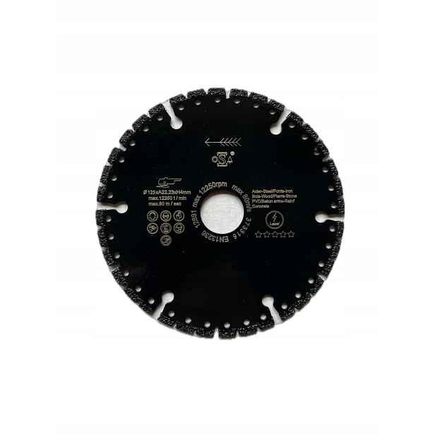Diamantový kotouč víceúčelový záchranářský V-tech 125xH4x22,2 mm