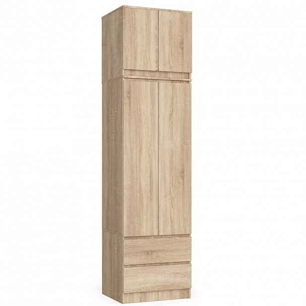 Šatní skříň s nástavcem 60 cm WREN - dub sonoma
