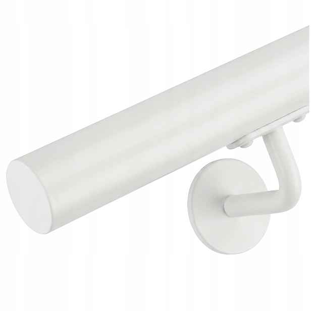 Stěnové zábradlí Schodišťové Bílé 50 cm Nerezové fi 42 mm Loft M8