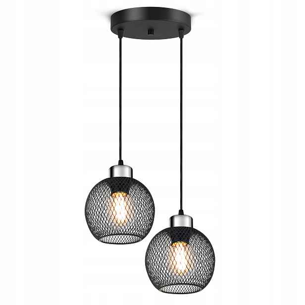 Stropní Svítidlo Závěsný lustr Vintage Loft Reflektor 444-EZ2 E27 ze síťoviny