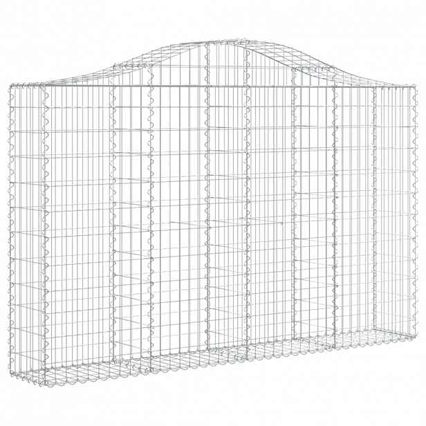 vidaXL Klenutý gabionový koš 200 x 30 x 120/140 cm pozinkované železo
