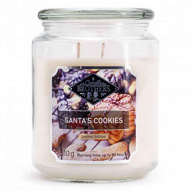VONNÁ SVÍČKA Vícebarevná Santas Cookies ve skle 100 h
