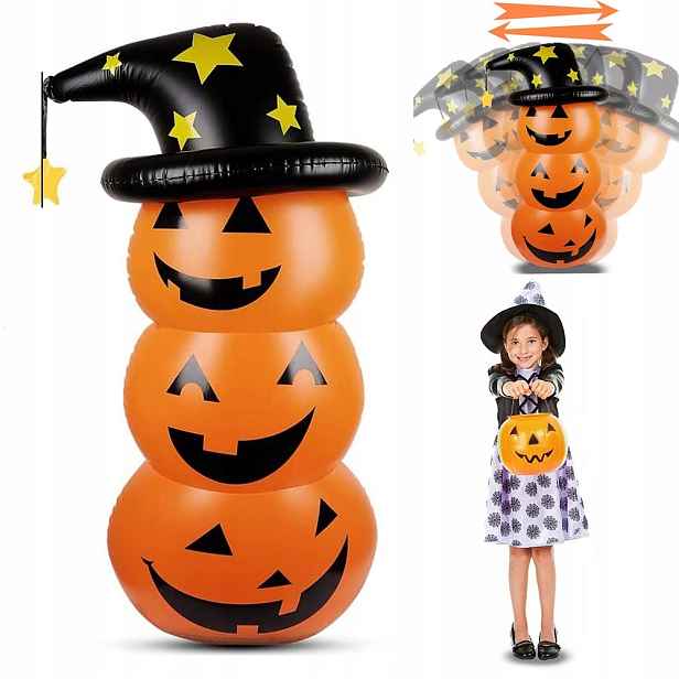 Velká Dýně Halloween Nafukovací 140 CM Zahradní Dekorace Vodotrysková