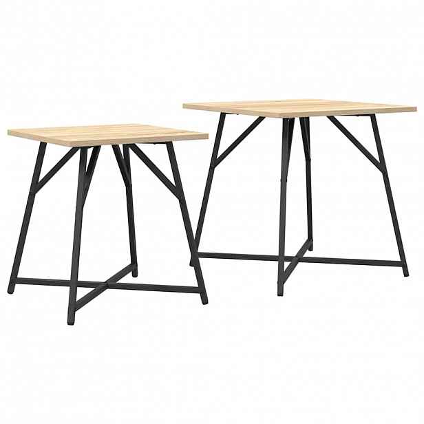 vidaXL Sada odkládacích stolků 2 ks Sonoma dub a černá 50 x 50 x 50 cm