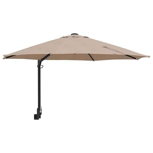 vidaXL Zahradní slunečník 248 x 248 x 148 cm Polyester a ocel Taupe