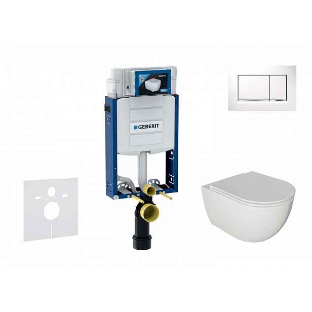 Geberit Kombifix - Set předstěnové instalace, klozetu Oudee a sedátka softclose, tlačítko Sigma20, bílá/chrom SANI15CA3112