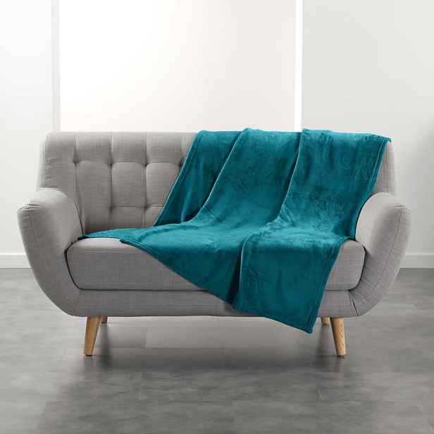Modrá deka z mikroflanelu 125x150 cm Flanou – douceur d'intérieur