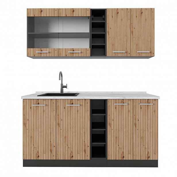 Vicco JEDNOTKOVÁ KUCHYNĚ R-Line Dub Artisan/antracit 160 cm s pracovní deskou