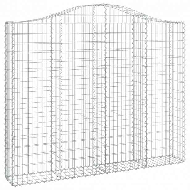 vidaXL Klenutý gabionový koš 200 x 30 x 160/180 cm pozinkované železo