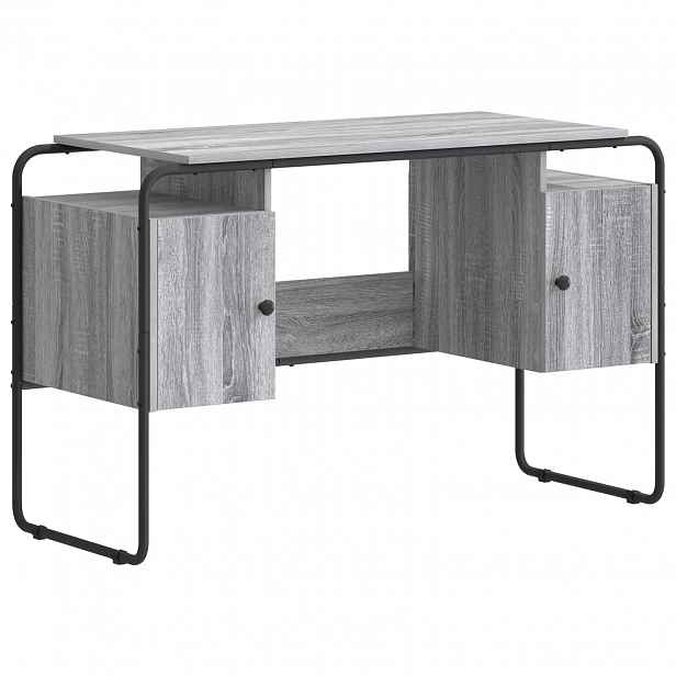 vidaXL Stůl s úložným prostorem Šedý Sonoma 120 x 50,5 x 75,5 cm