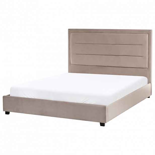 Beliani POSTEL s roštem 140/200 cm Taupe Rouen