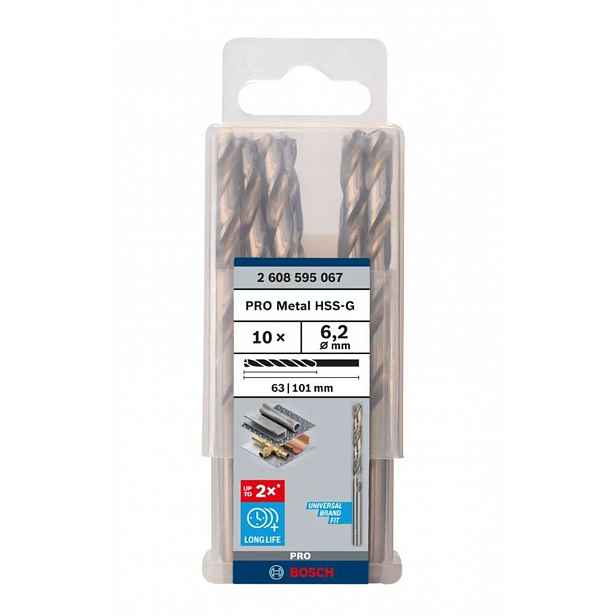 Bosch - Sada vrtáků do kovu, 6,2x101 mm, 10 ks 2608595067