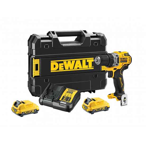 DeWALT - 12V AKU vrtačka, 2x akumulátor 2,0 Ah XR, nabíječka DCD701D2