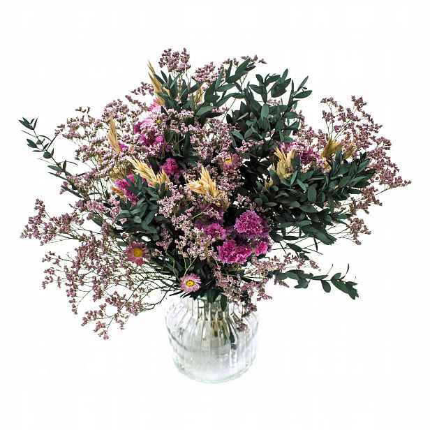 Kytice sušených květin do vázy Aurora eukalyptus, limonium, oves
