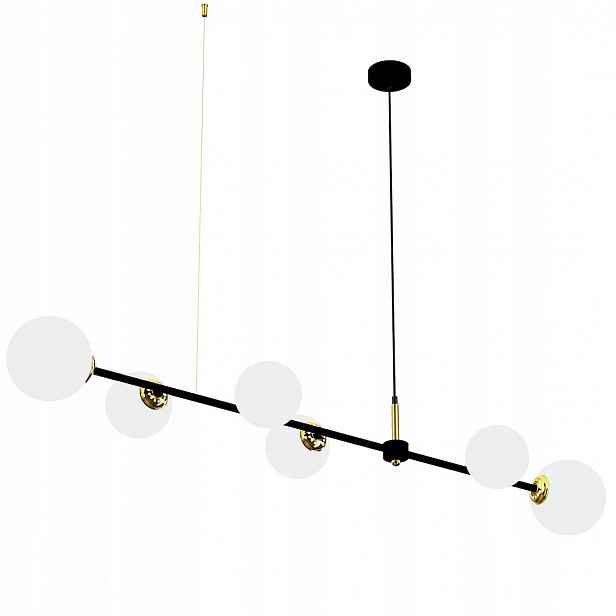Milagro Pop MLP7846 Závěsná lampa 6xE14 Černá Zlatá Skleněné Koule