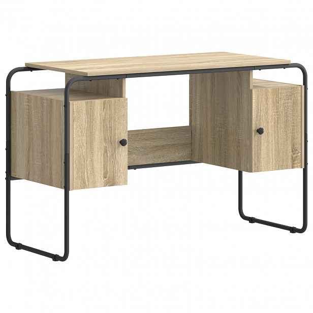 vidaXL Stůl s úložným prostorem Dub sonoma 120 x 50,5 x 75,5 cm