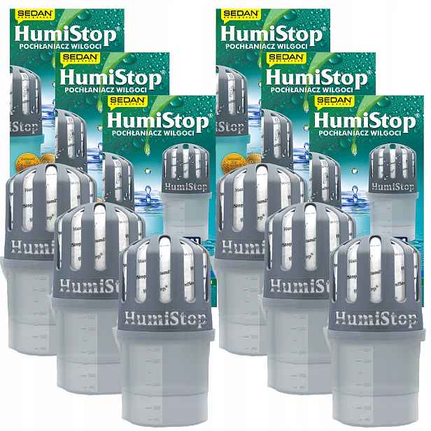 6x Pohlcovač Vlhkosti Humistop S Vložkou Zařízení Náplň 280g Humistop