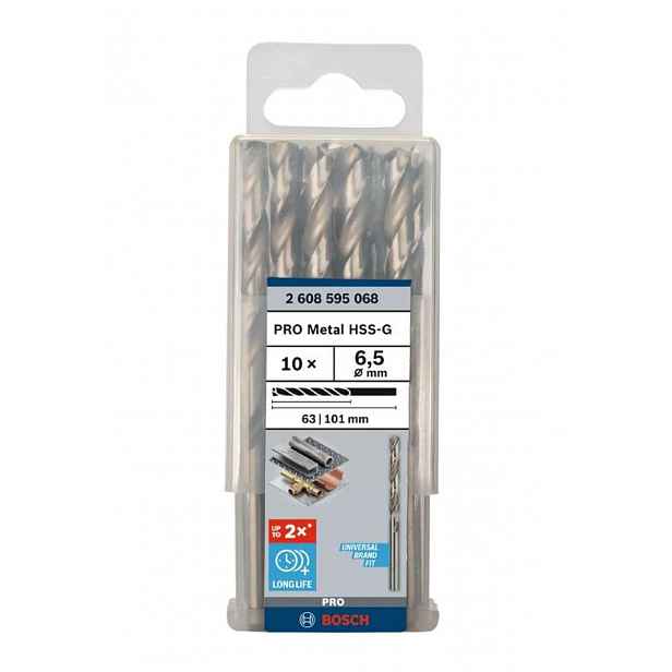 Bosch - Sada vrtáků do kovu, 6,5x101 mm, 10 ks 2608595068