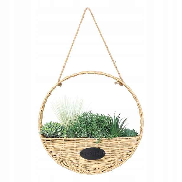 Umělá rostlina visící v proutěném košíku Ø 40 cm