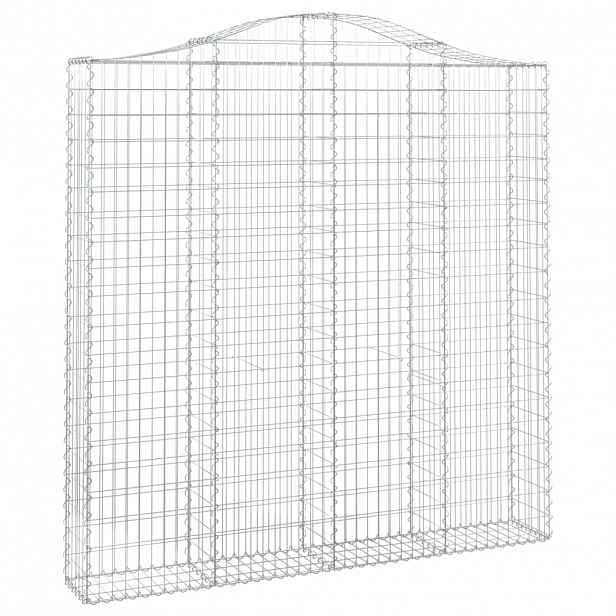 vidaXL Klenutý gabionový koš 200 x 30 x 200/220 cm pozinkované železo