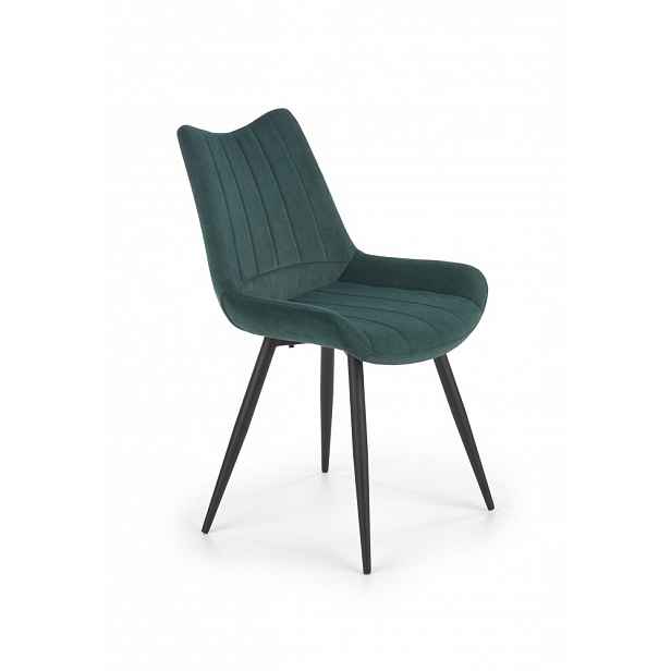 Jídelní židle K388 samet / černá Halmar Tmavě zelená