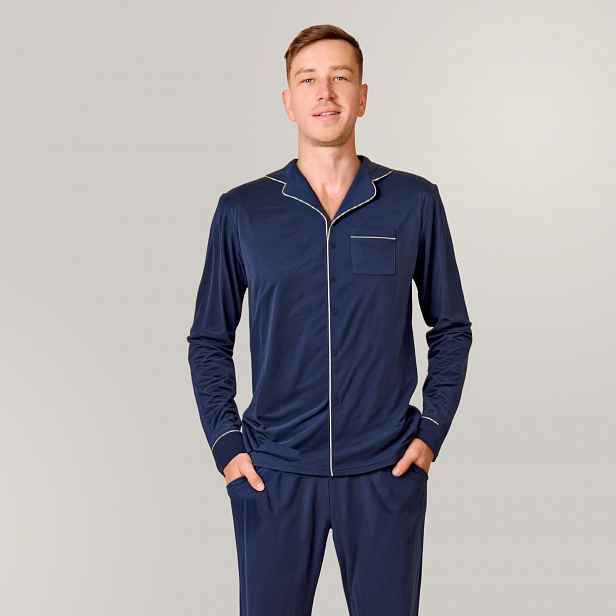 Svilanit pánské dlouhé pyžamo Greyson – Imperial Blue