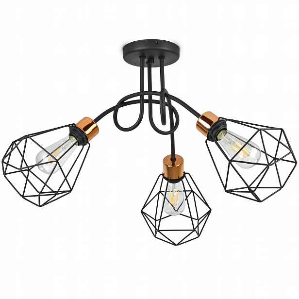 Závěsná lampa Lustr Stropní Svítidlo Diamant Měď Led