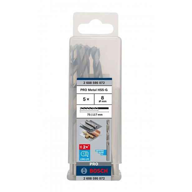 Bosch - Sada vrtáků do kovu, 8x117 mm, 5 ks 2608595072