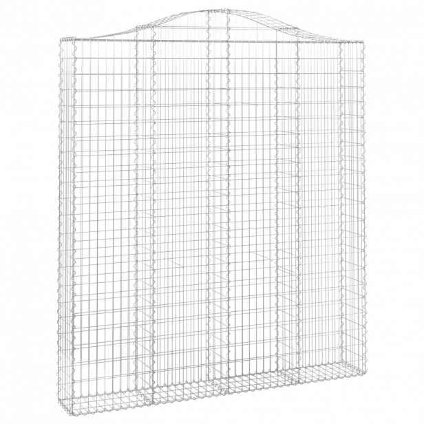vidaXL Klenutý gabionový koš 200 x 30 x 220/240 cm pozinkované železo