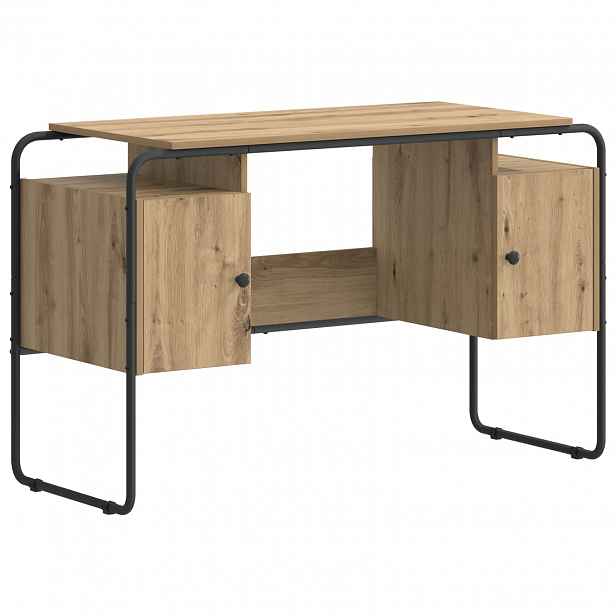 vidaXL Stůl s úložným prostorem Dub artisan 120 x 50,5 x 75,5 cm