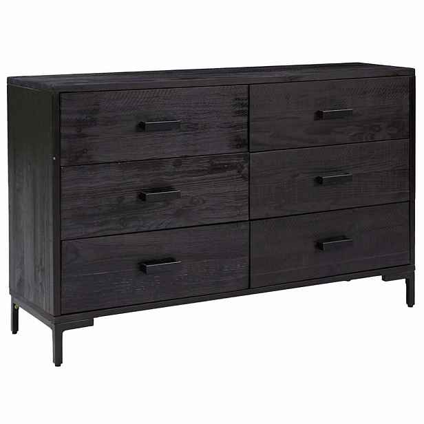 vidaXL Příborník černý 110 x 35 x 70 cm masivní borové dřevo