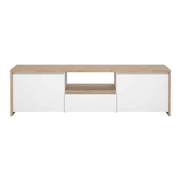 Bílý/v přírodní barvě TV stolek v dekoru dubu 179x52x48 cm Next – Tvilum