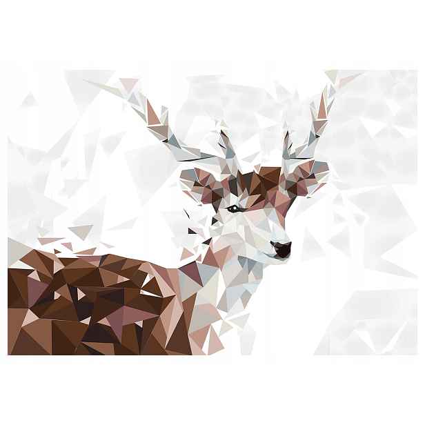 Fototapeta Jelen Bílé krystaly abstrakce low-poly 368x280 lepidlo