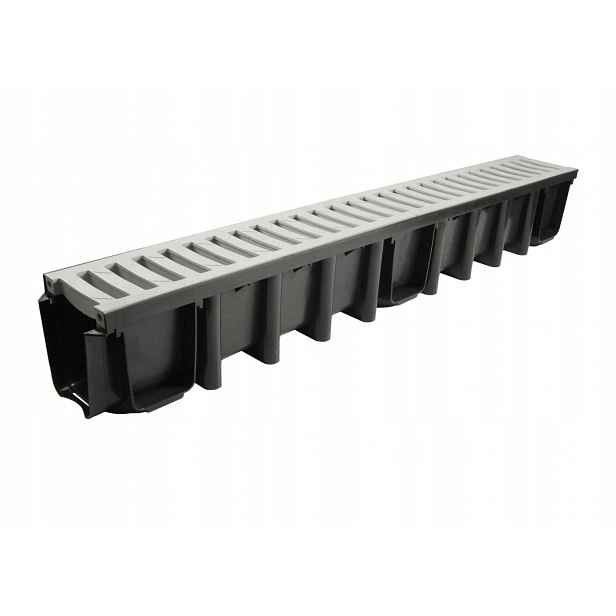 Lineární Odvodnění Korytko plast/plast h148 šedé B125 (12,5 tuny)