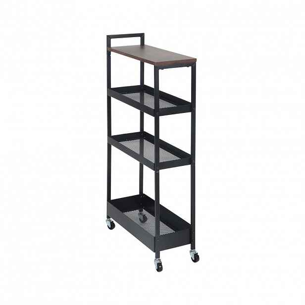 Relaxdays VOZÍK Černá Hnědá industriální styl 98 cm
