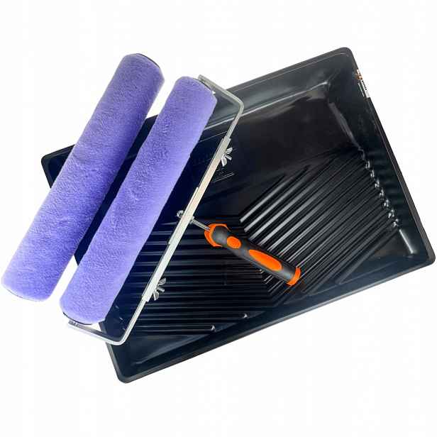 Set 2x Malířský Váleček V-pro Pes 40CM 12MM Rukojeť Kyveta Náplně