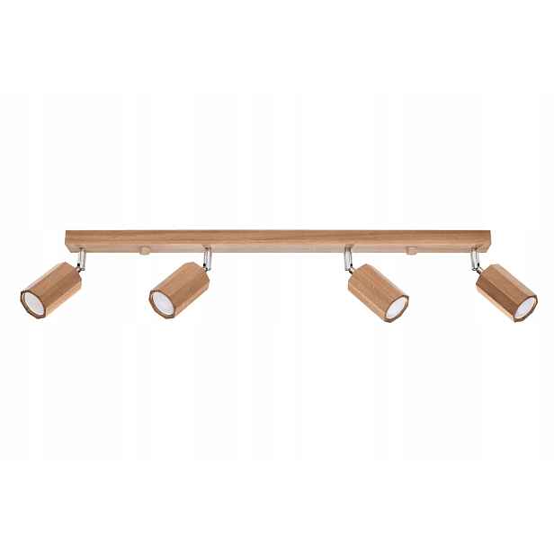 Sollux Lighting Stropní svítidlo dřevěná, hnědá, 4 reflektory, lišta 80 cm